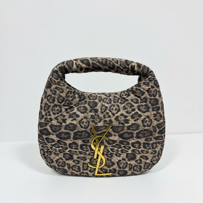 Leopard Quilted Hobo Bag with Gold YSL Logo 🐆✨