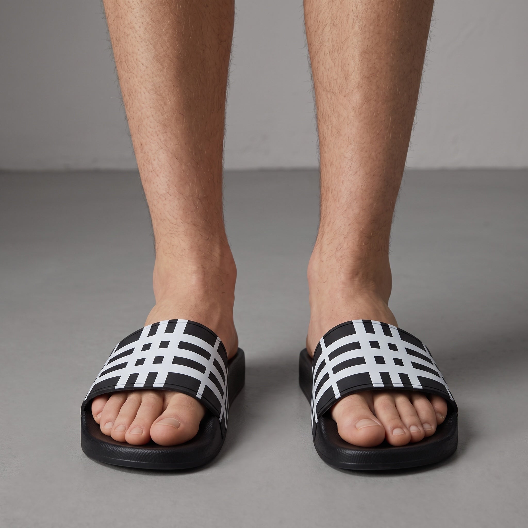 Burberry Slides – Black White Check 🖤⬜