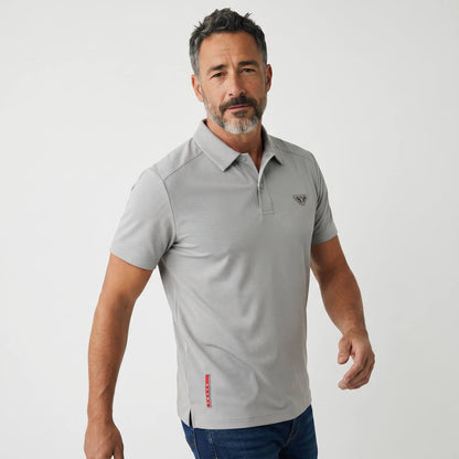 Prada Textured Performance Polo – Light Grey Edition ✨