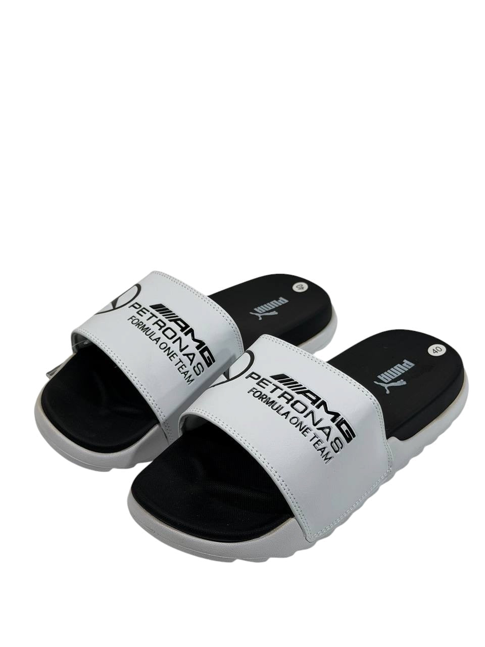 PUMA x AMG PETRONAS Slide Sandals – White Edition ⚡🏁