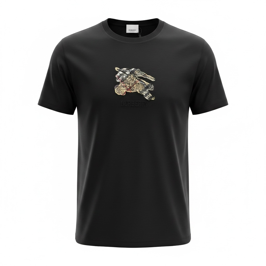 Burberry Black Graphic T-Shirt 🖤✨ Signature Knight Logo