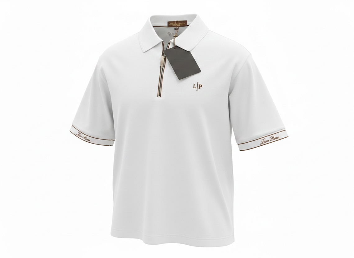 Loro Piana White Half-Zip Polo Shirt 🤍✨ Premium Luxury Fit