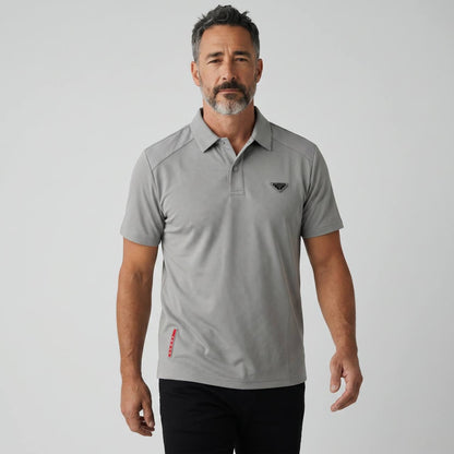 Prada Textured Performance Polo – Light Grey Edition ✨
