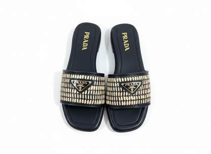 PRADA Raffia Slide Sandals 🖤✨ | Iconic Summer Luxury
