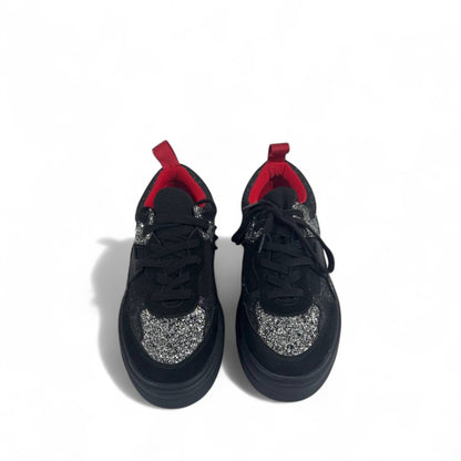 ✨ Christian Louboutin Black Glitter Spike Sneakers 👟 | Luxury Designer Red Sole Shoes 🔴