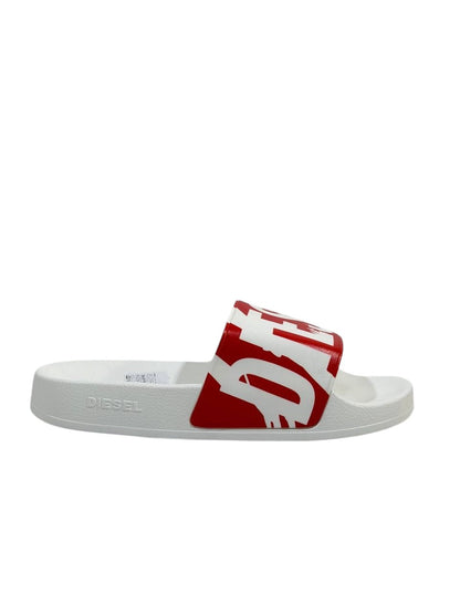 DIESEL Slides – Red Logo Statement Edition 🔴⚪