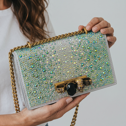 Alexander McQueen Aurora Crystal Skull Clutch ✨💎☠️