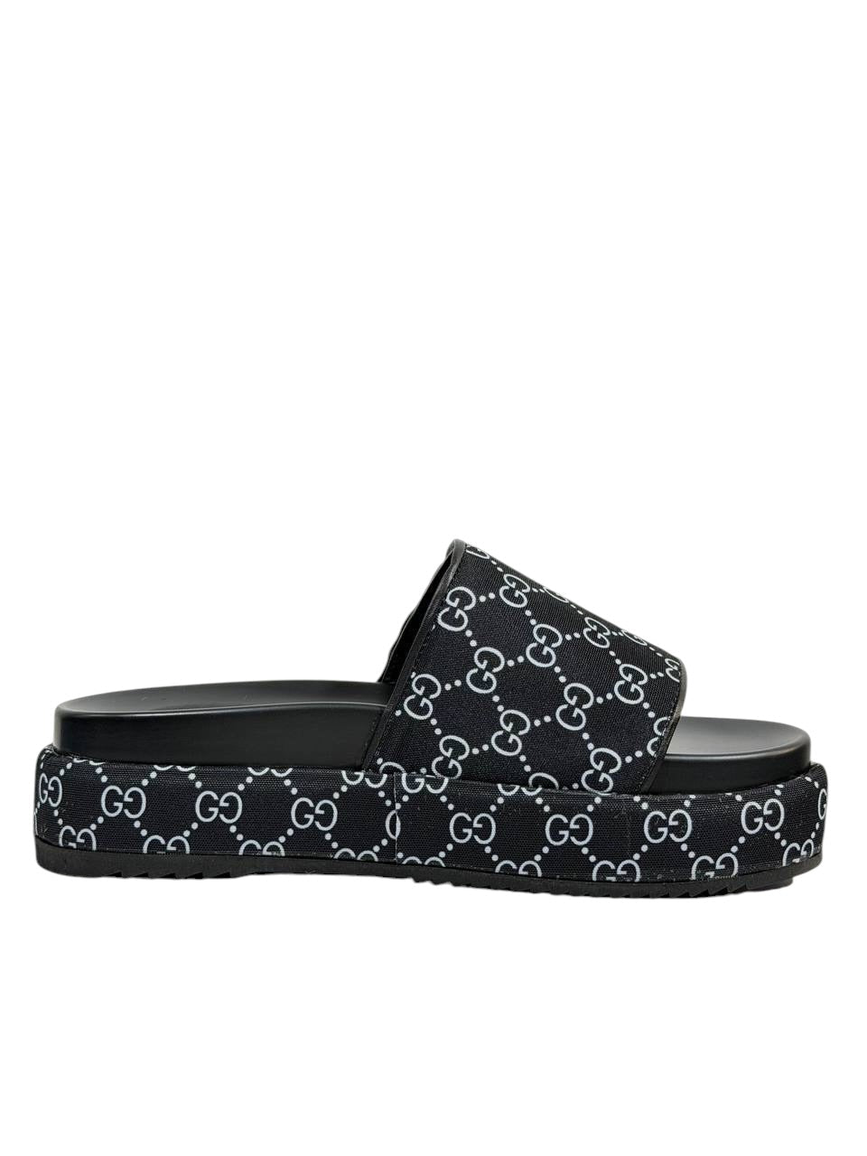 GUCCI GG Canvas Slide Sandals – Black Monogram Edition 🖤🌀