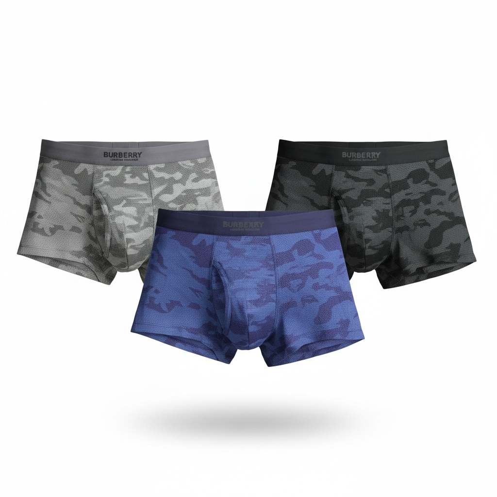 Burberry Camo Boxer Briefs – Premium 3-Pack Set 🩲🔥