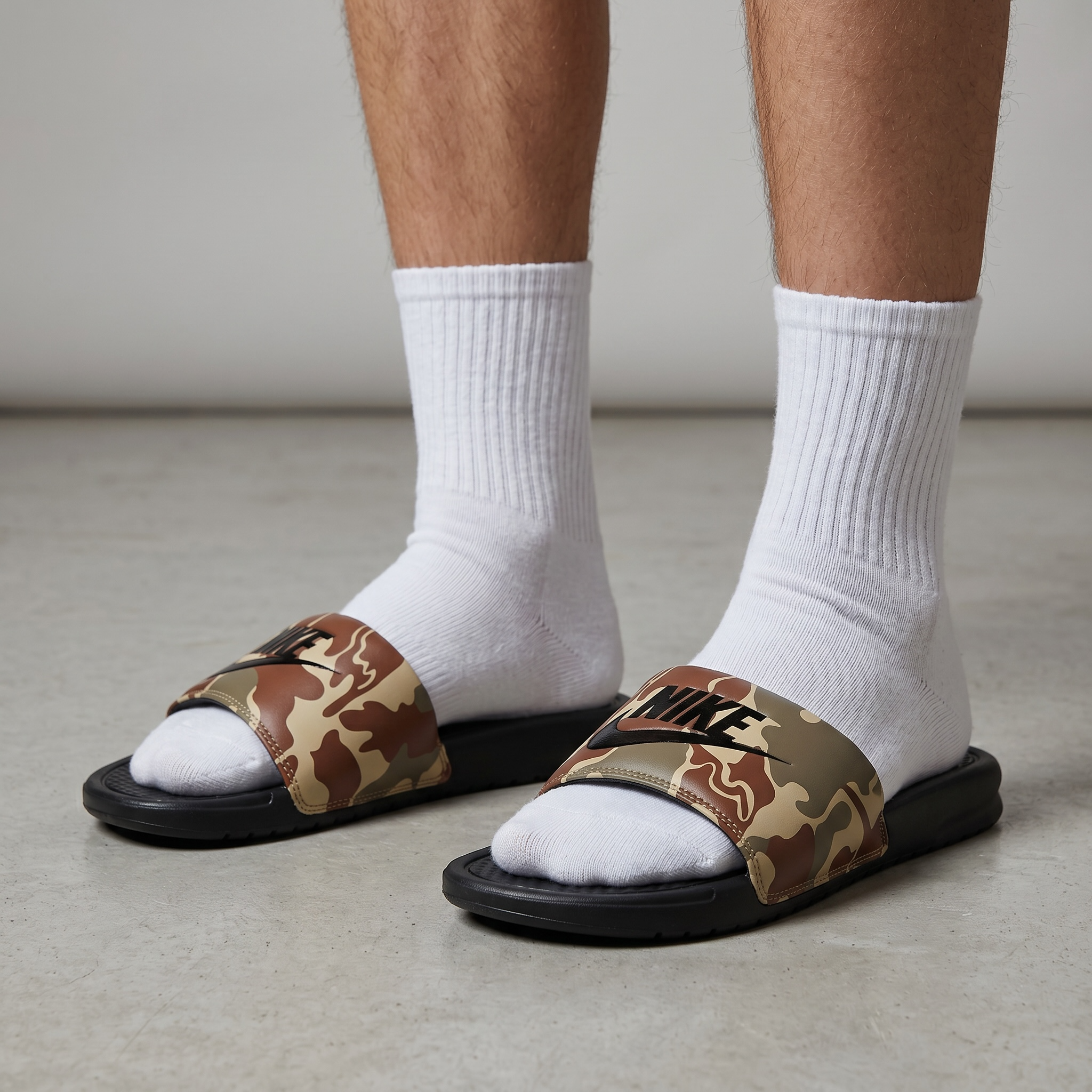 NIKE Camo Slide Sandals – Military Edition 🟤⚡