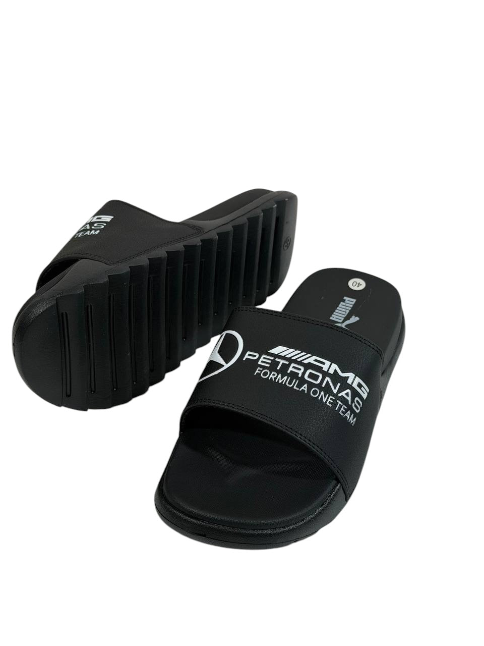 PUMA x AMG PETRONAS Slide Sandals – Black Edition 🖤🏁