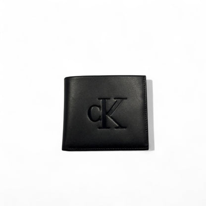 Calvin Klein Black Leather Wallet – Embossed Logo Edition 🖤🪙