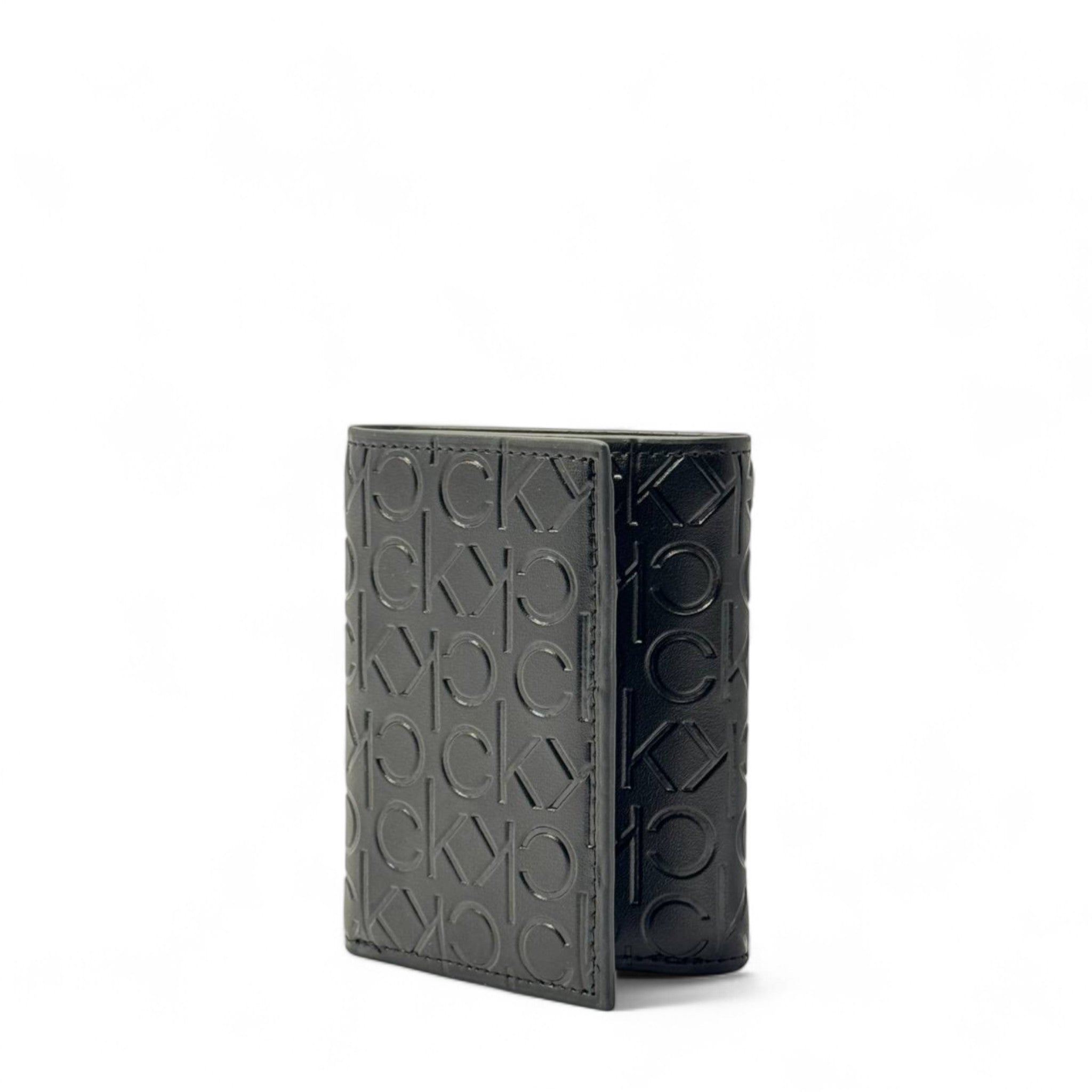 Calvin Klein Embossed Trifold Wallet – Monogram Edition 🖤🧩