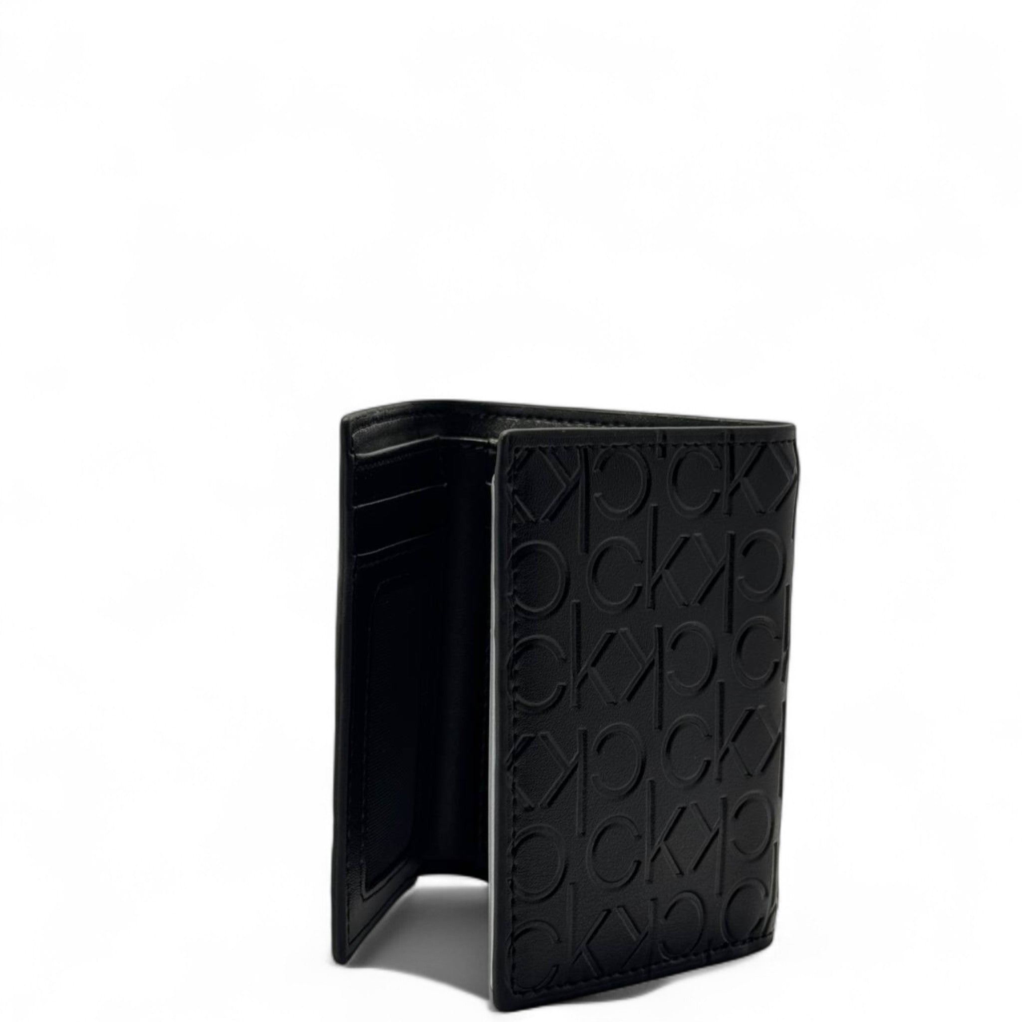 Calvin Klein Embossed Trifold Wallet – Monogram Edition 🖤🧩