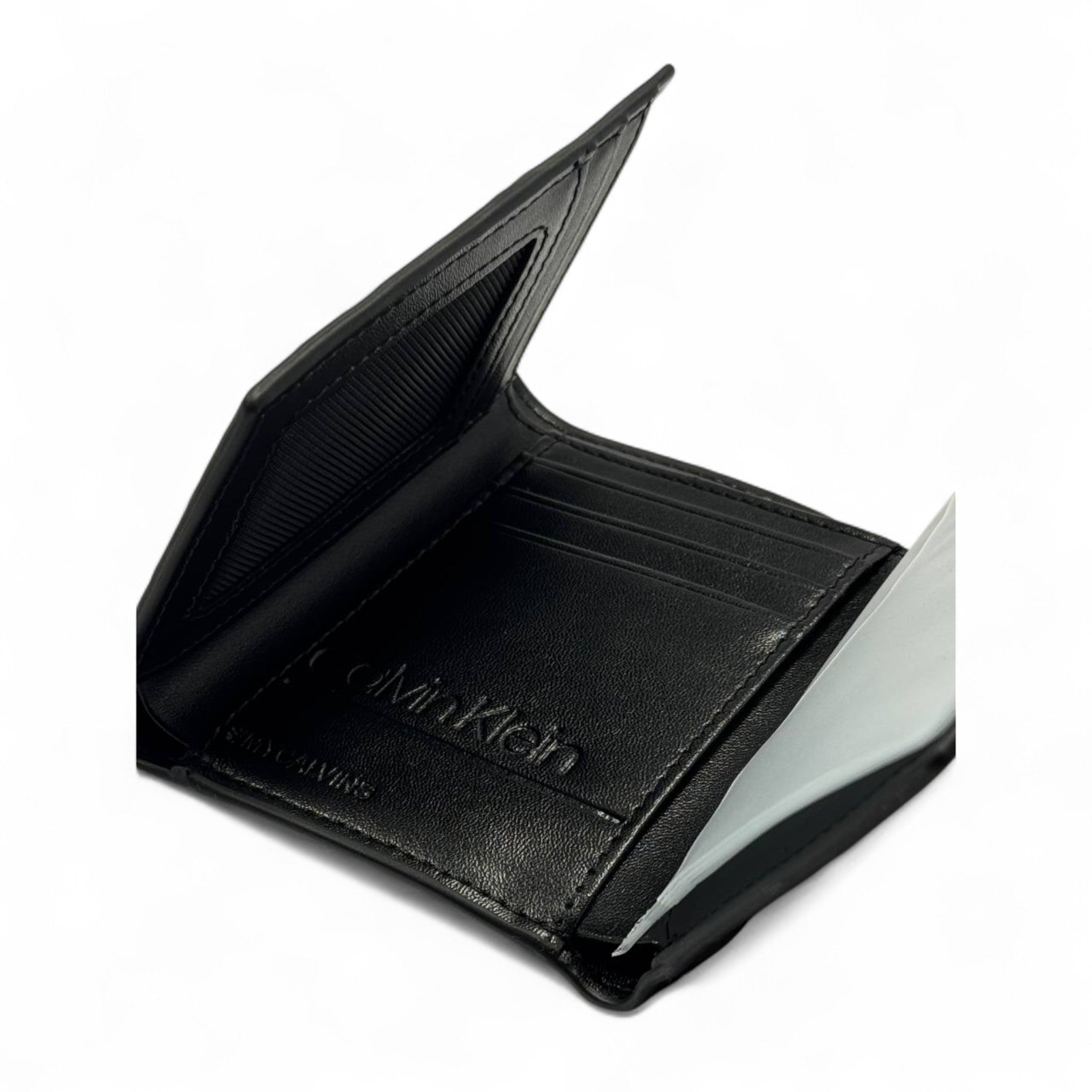 Calvin Klein Embossed Trifold Wallet – Monogram Edition 🖤🧩