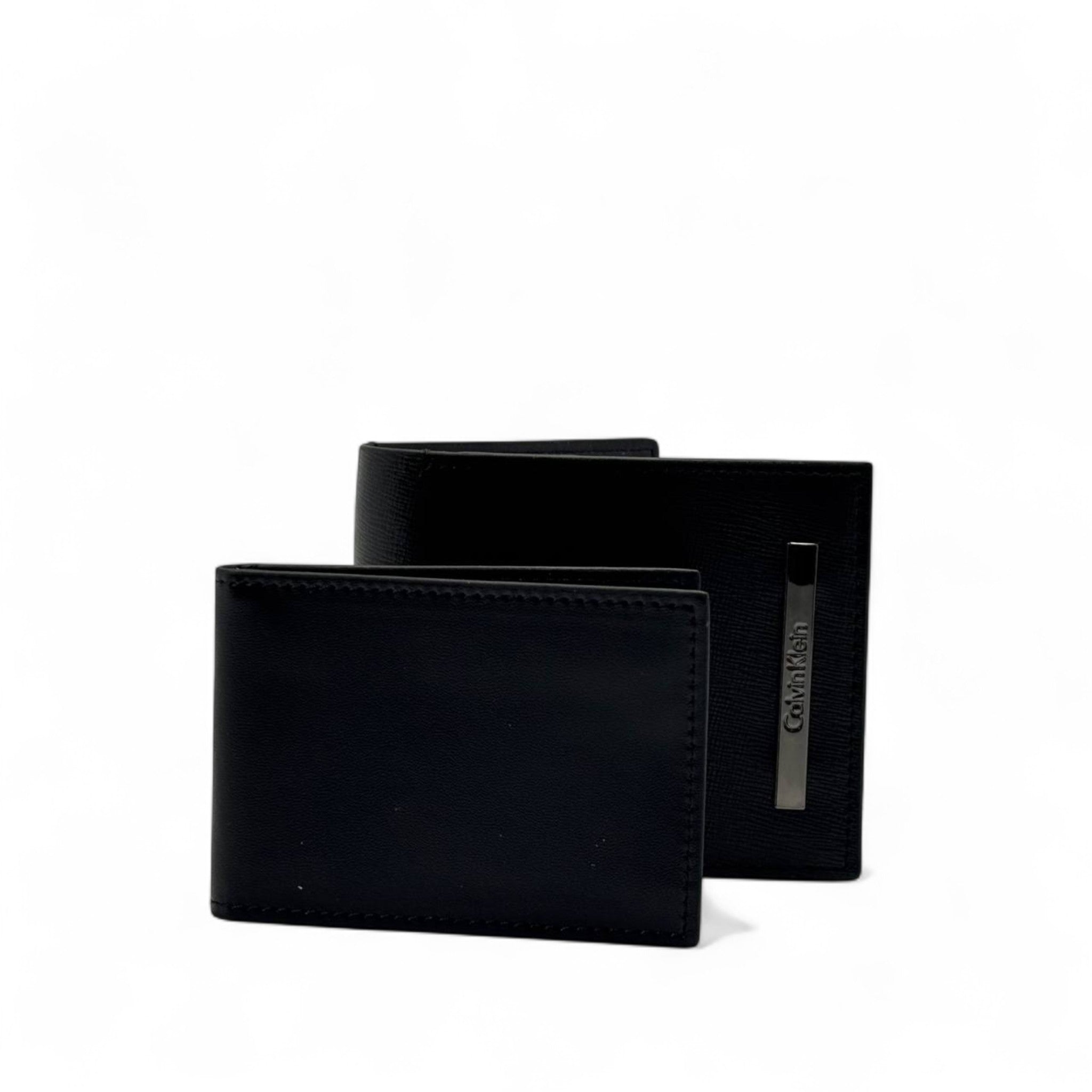 Calvin Klein Black Leather Wallet – Metal Bar Logo Edition 🖤💼