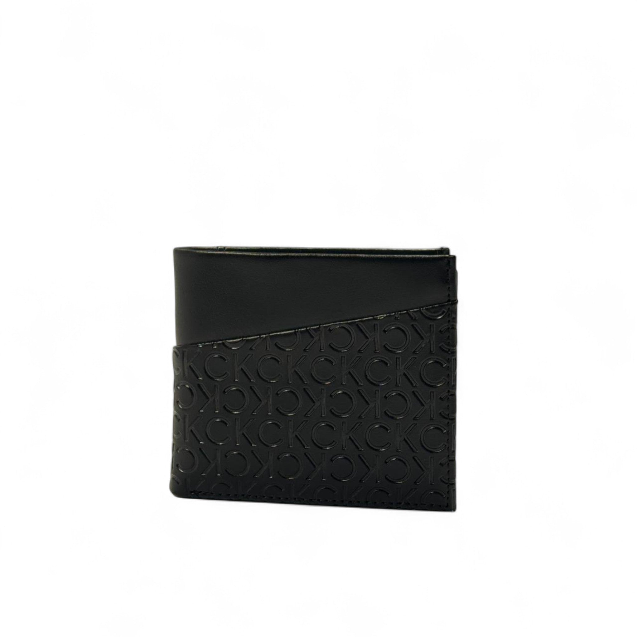 Calvin Klein Diagonal Monogram Wallet – Black Embossed Edition 🖤🧠