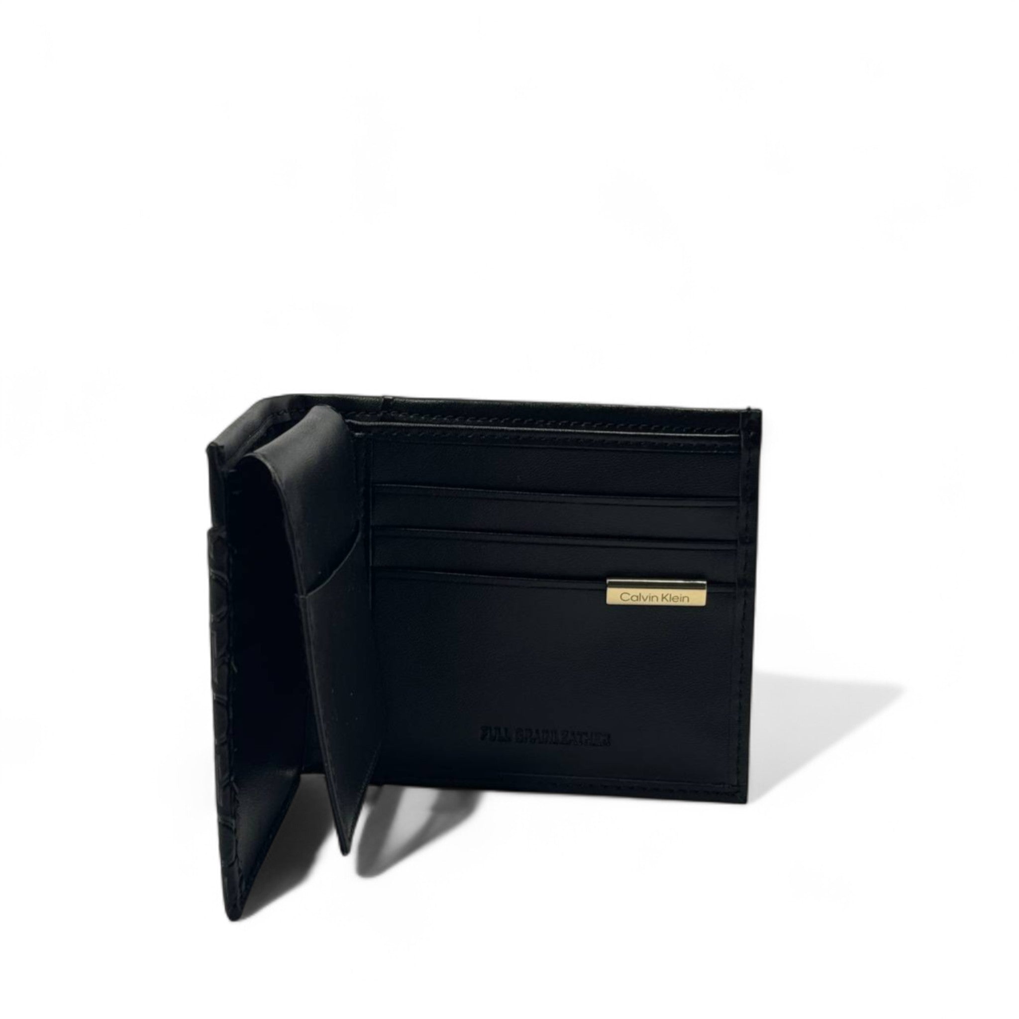Calvin Klein Diagonal Monogram Wallet – Black Embossed Edition 🖤🧠