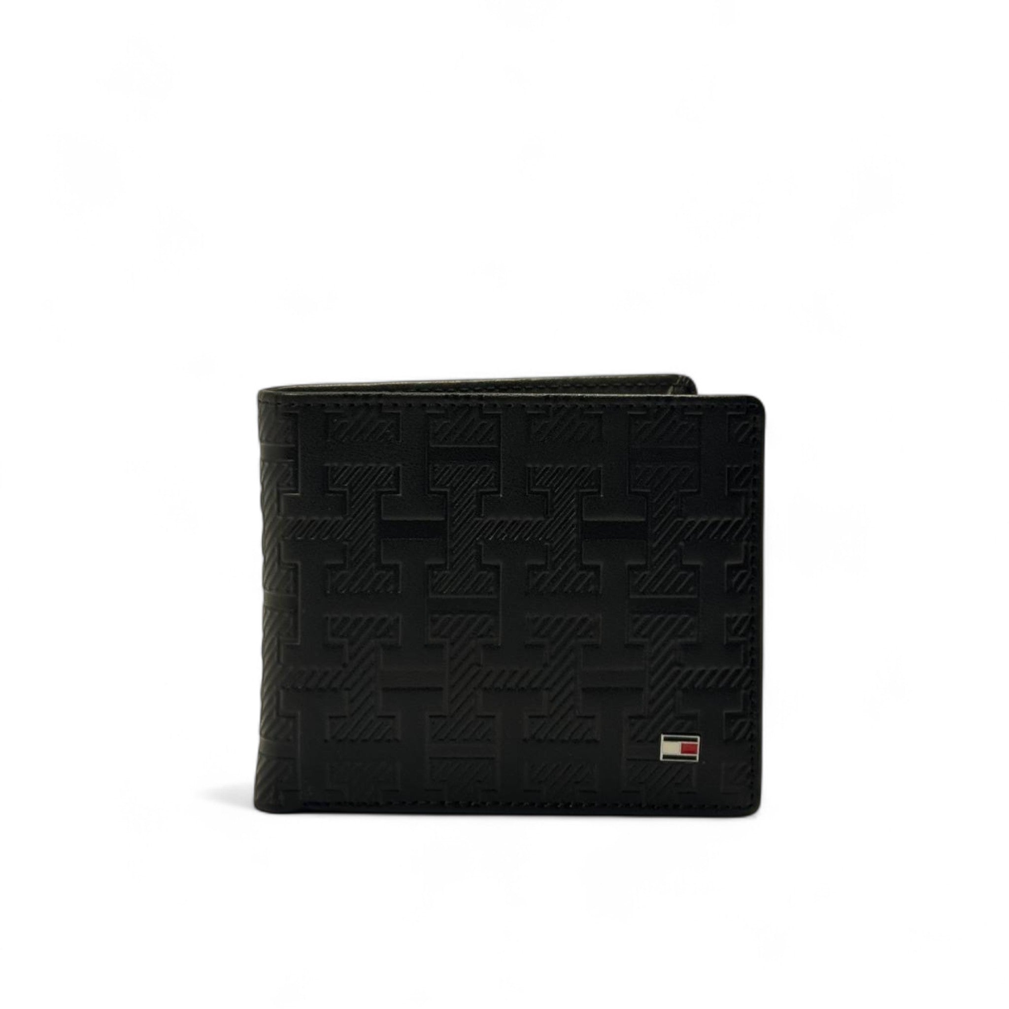 Tommy Hilfiger Embossed Monogram Wallet – Black H-Grid Edition 🖤🔳