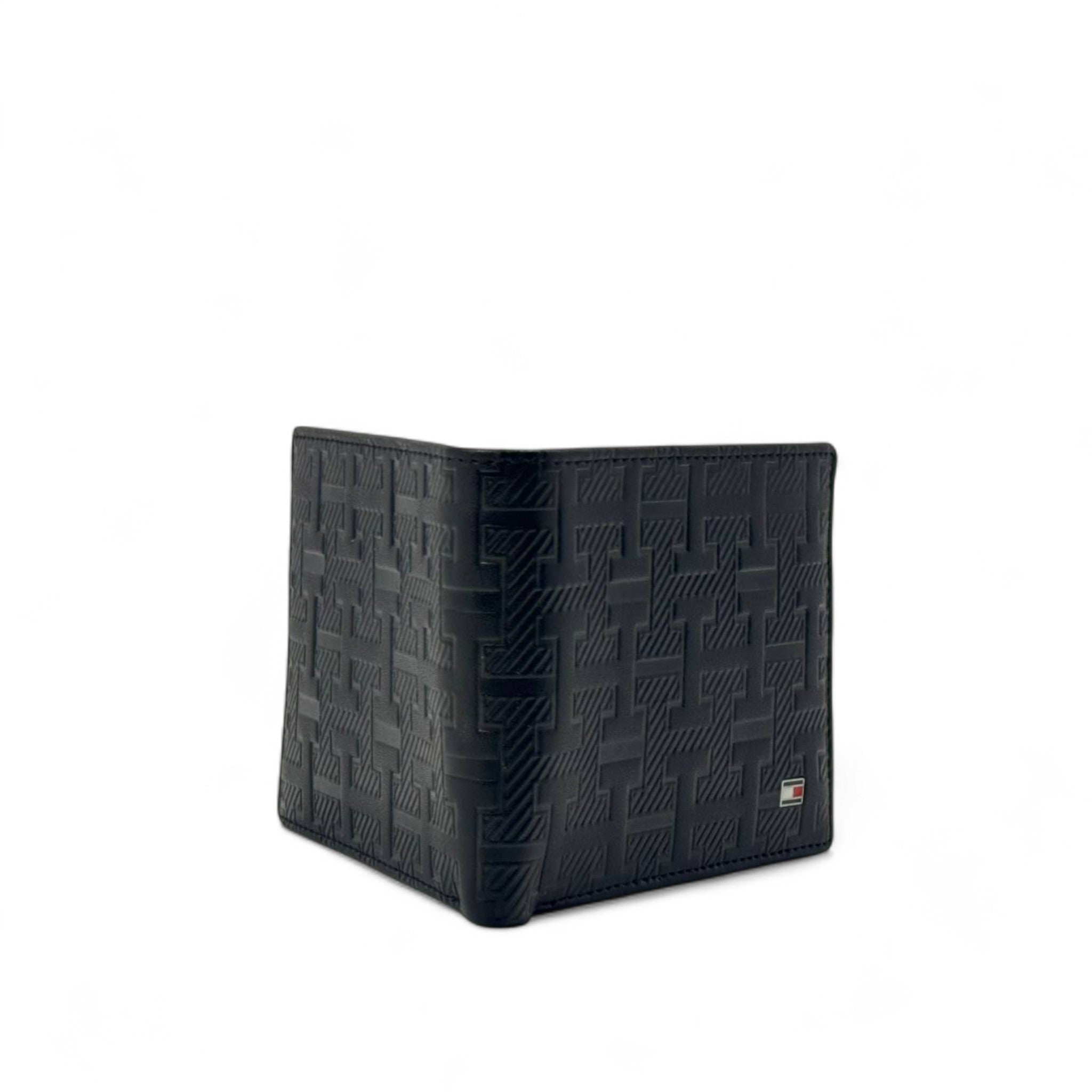 Tommy Hilfiger Embossed Monogram Wallet – Black H-Grid Edition 🖤🔳