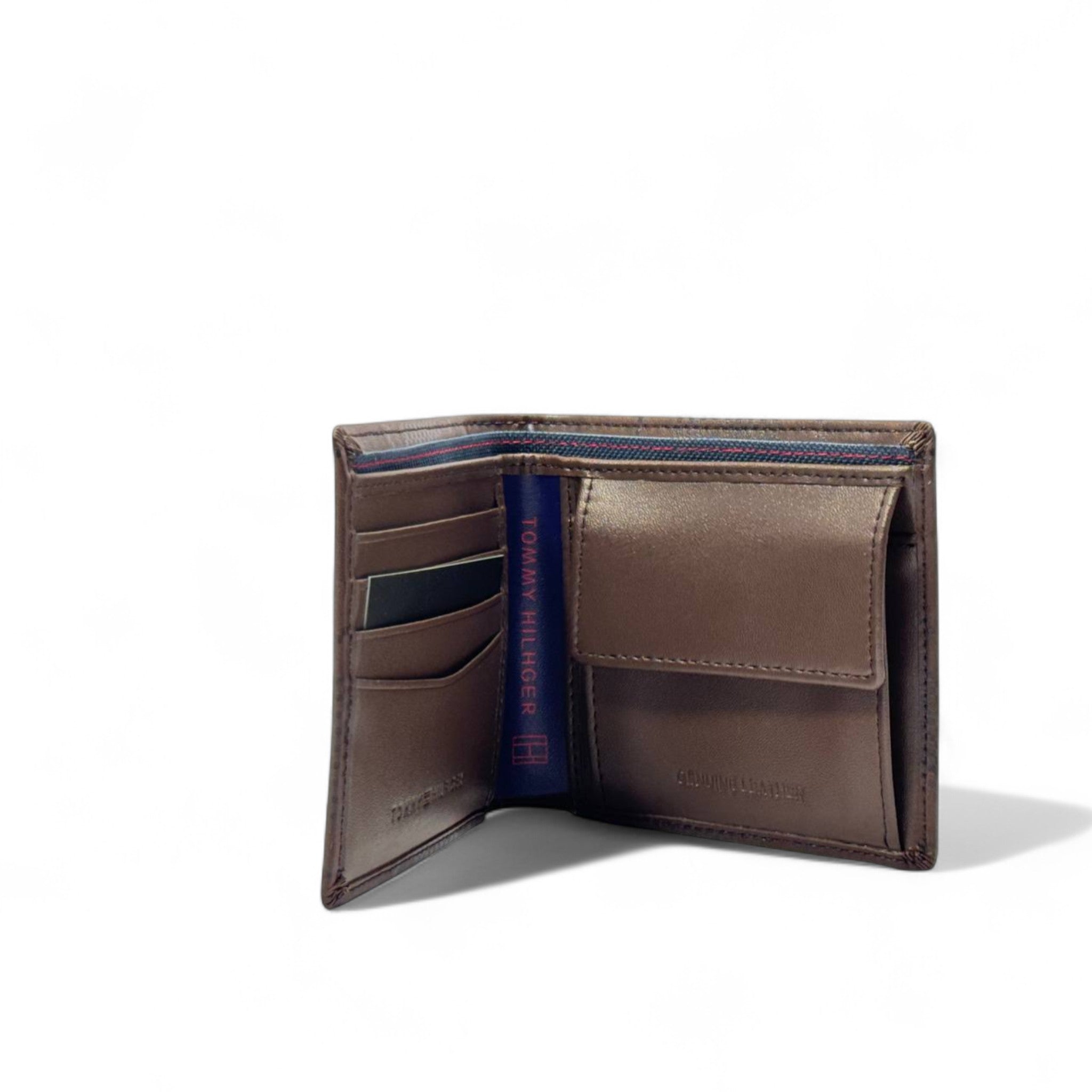 Tommy Hilfiger Brown Plaid Leather Wallet – Heritage Edition 🟤🧵