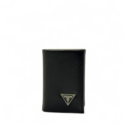 GUESS Black Trifold Wallet – Triangle Logo Edition 🖤🔺