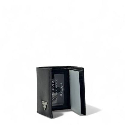 GUESS Black Trifold Wallet – Triangle Logo Edition 🖤🔺