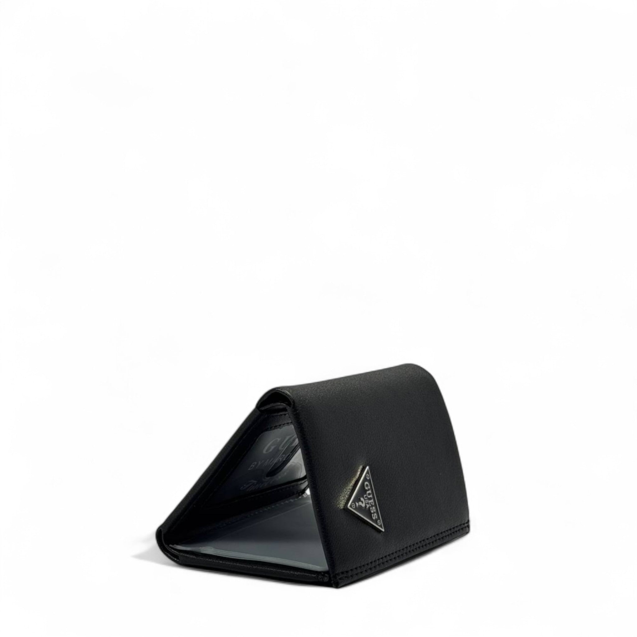 GUESS Black Trifold Wallet – Triangle Logo Edition 🖤🔺