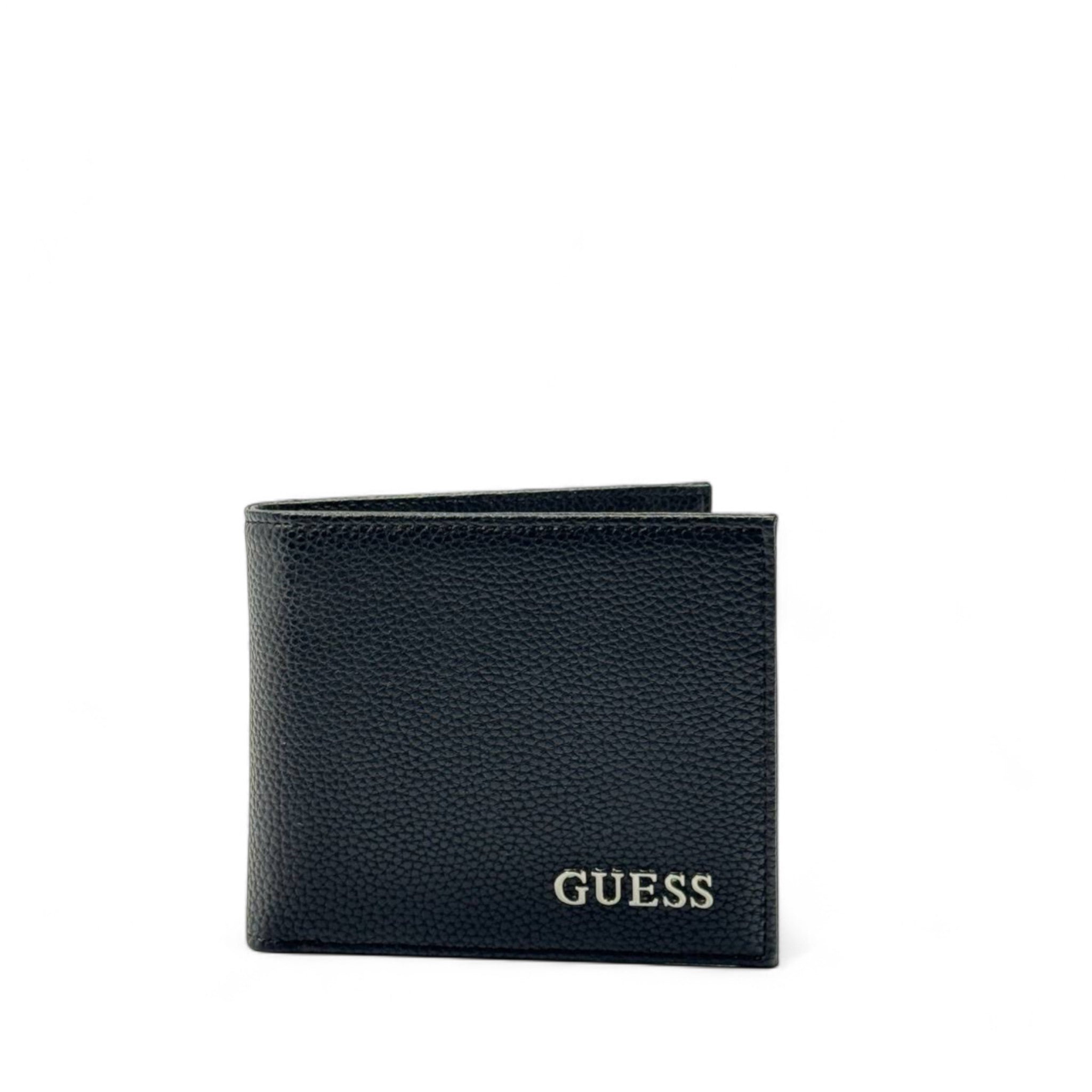 GUESS Pebbled Leather Wallet – Classic Black Bifold Edition 🖤🪙