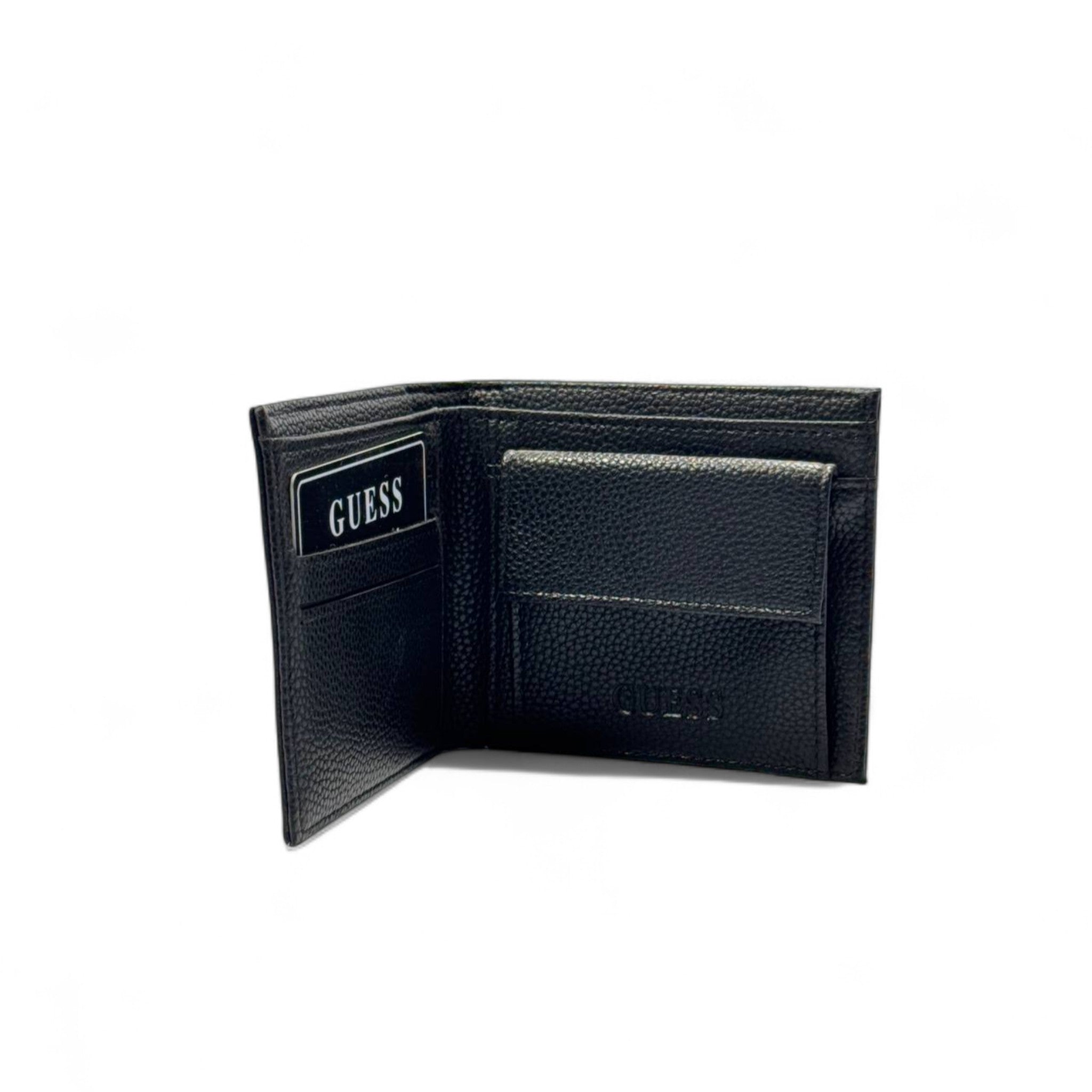 GUESS Pebbled Leather Wallet – Classic Black Bifold Edition 🖤🪙