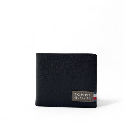 Tommy Hilfiger Black Wallet – Signature Patch Edition 🖤🧵🇺🇸