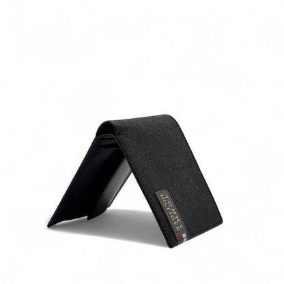 Tommy Hilfiger Black Wallet – Signature Patch Edition 🖤🧵🇺🇸