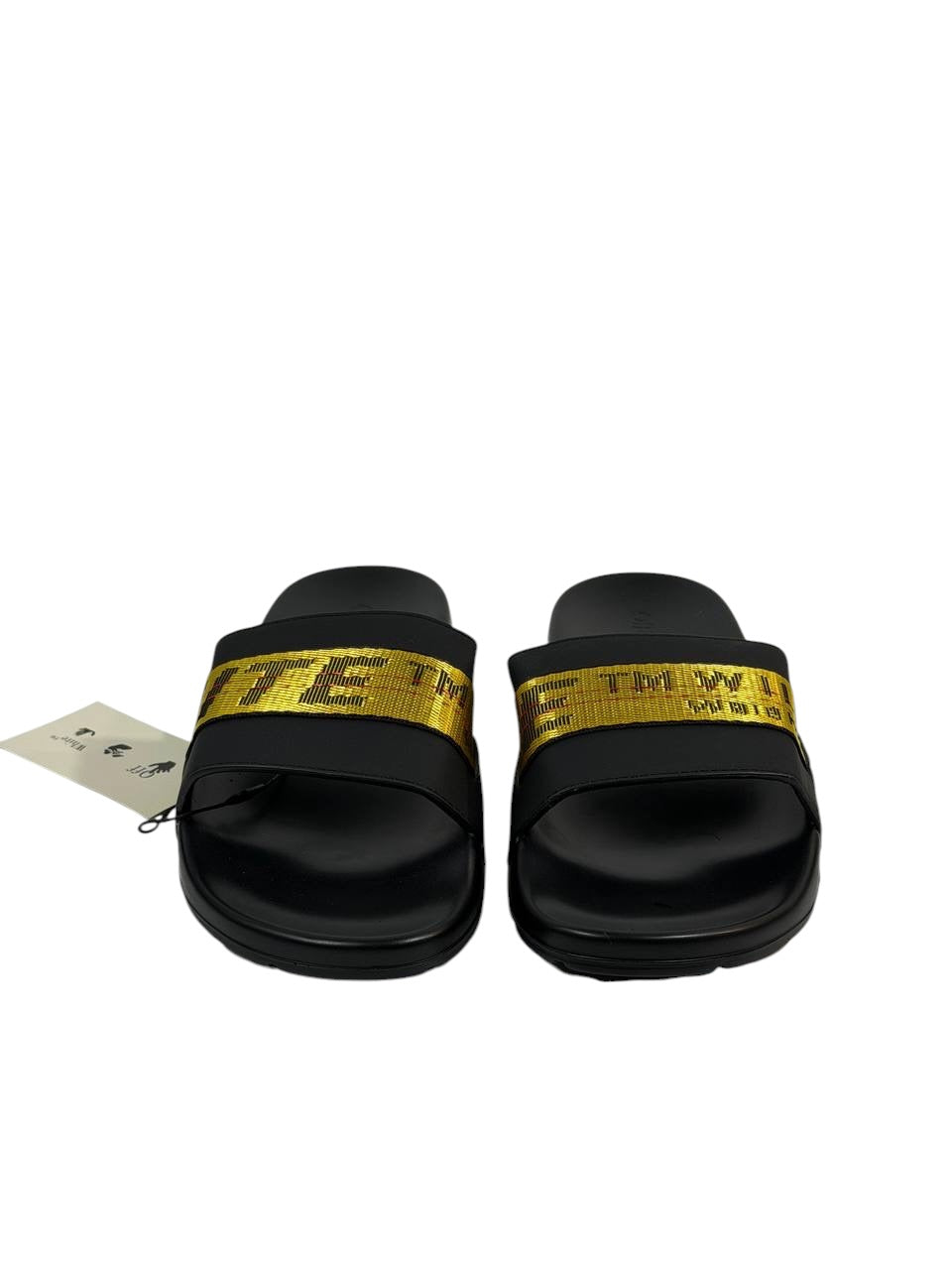 OFF-WHITE Industrial Belt Slides – Black/Yellow Edition ⚫🟡🔥