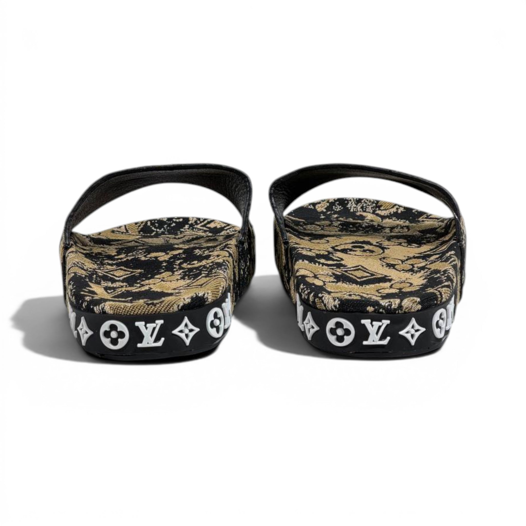 Louis Vuitton Monogram Inspired Slide Sandals – Luxury Designer Comfort Slippers ✨🖤