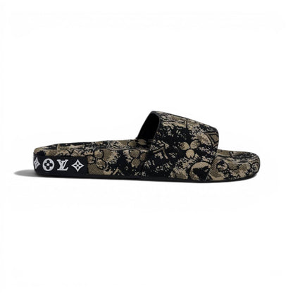 Louis Vuitton Monogram Inspired Slide Sandals – Luxury Designer Comfort Slippers ✨🖤