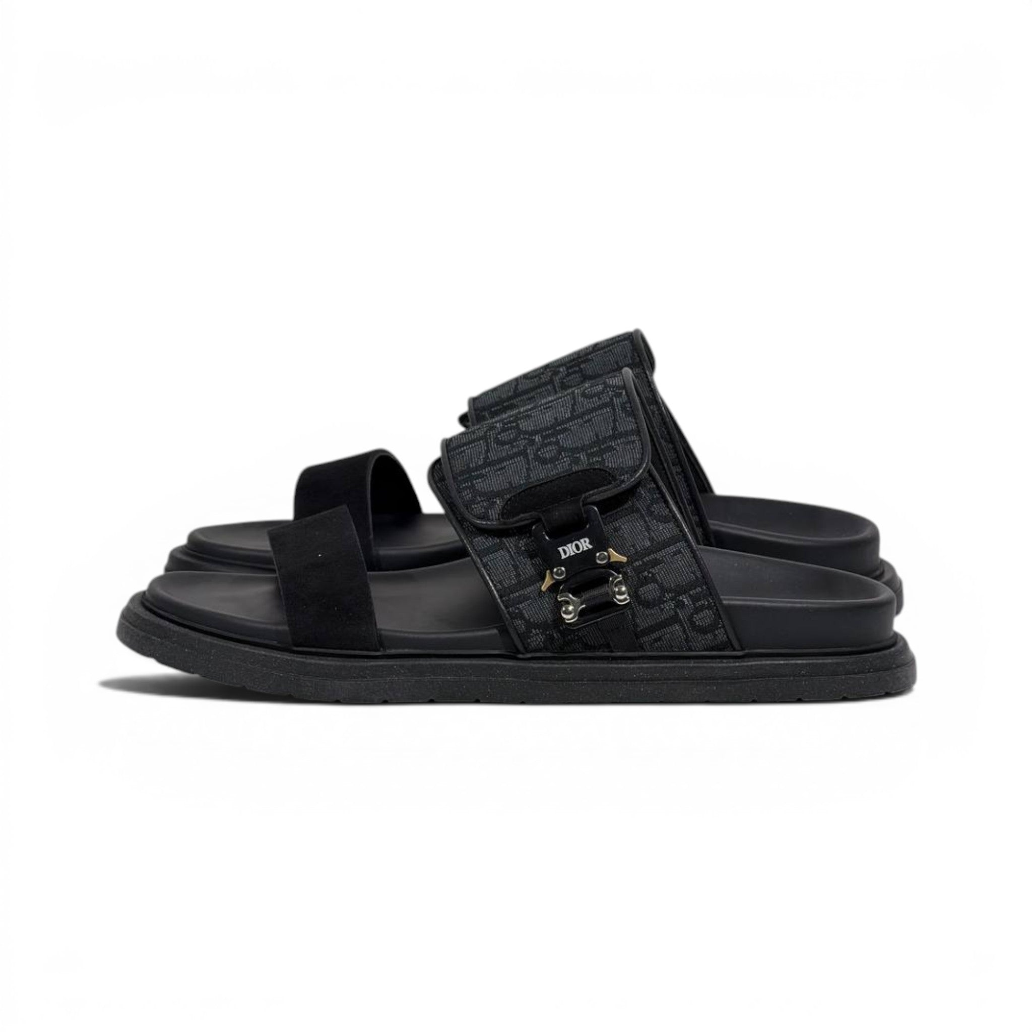 Dior Oblique Black Slide Sandals – Luxury Designer Inspired Summer Slippers 🖤✨