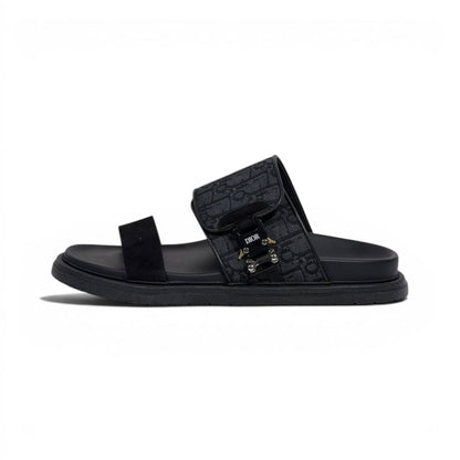 Dior Oblique Black Slide Sandals – Luxury Designer Inspired Summer Slippers 🖤✨