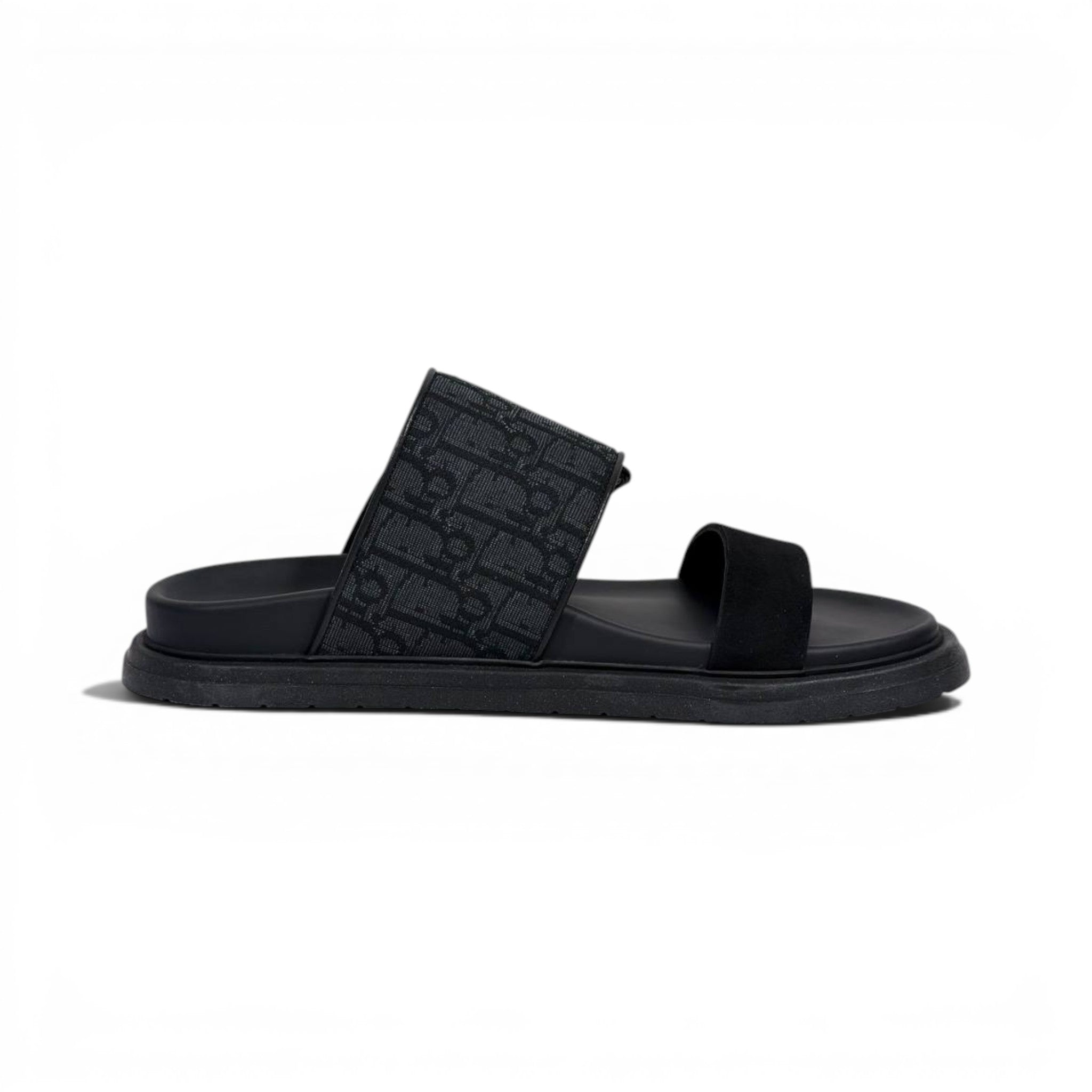 Dior Oblique Black Slide Sandals – Luxury Designer Inspired Summer Slippers 🖤✨