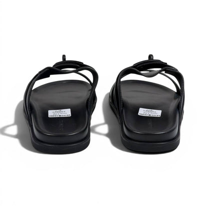 Hermès Black Luxury Slide Sandals – Premium Designer Summer Slippers 🖤✨