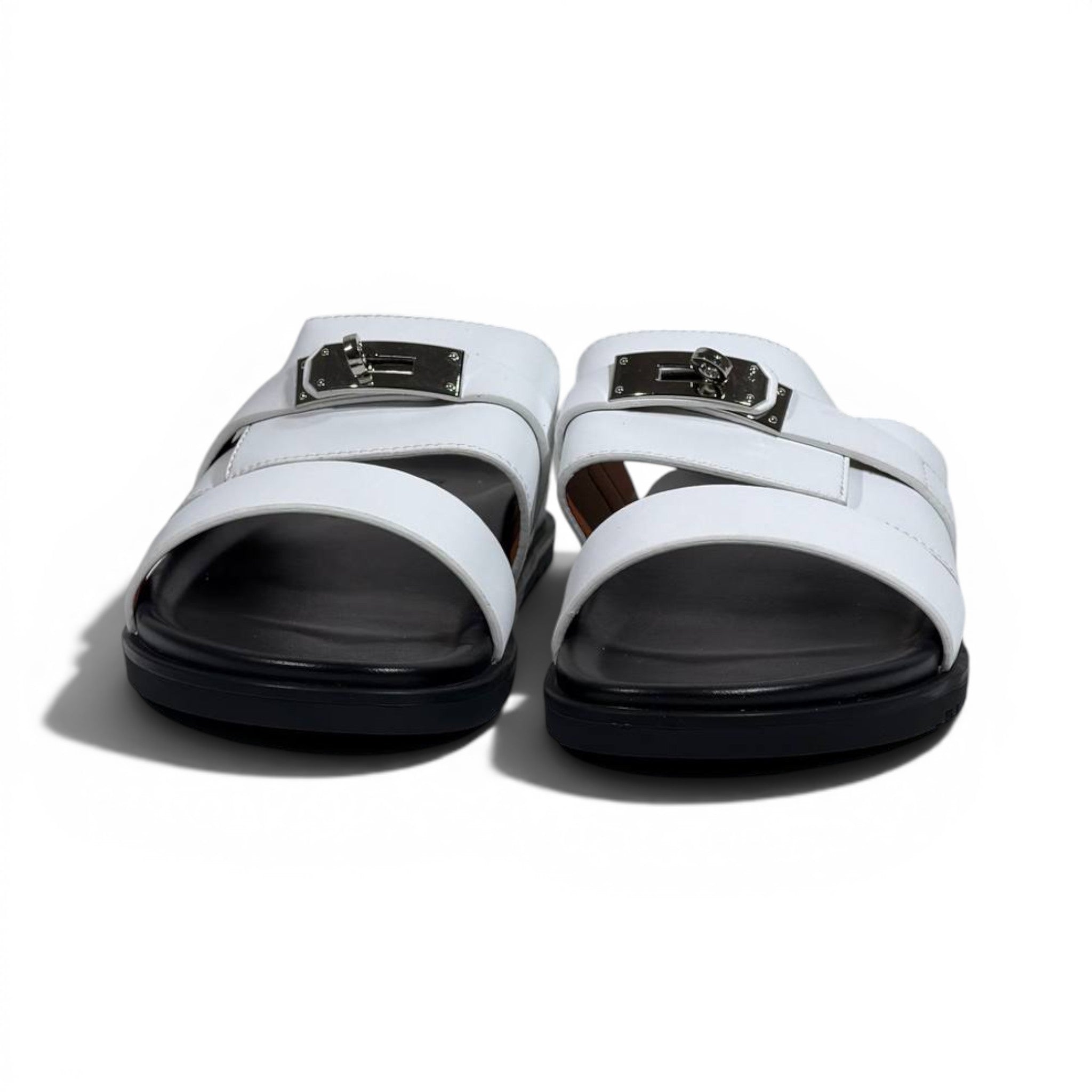Hermès White Luxury Slide Sandals – Premium Designer Summer Slippers 🤍✨
