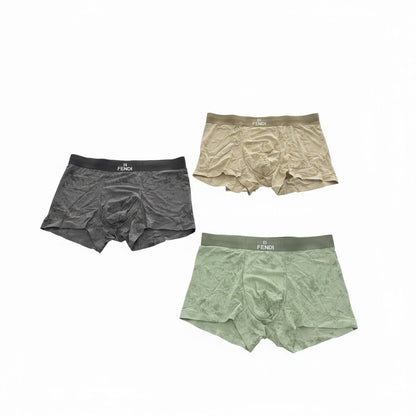 FENDI Premium Ice Silk Boxer Briefs Set – Signature Luxury Comfort 🌿✨