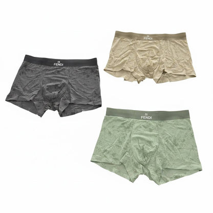 FENDI Premium Ice Silk Boxer Briefs Set – Signature Luxury Comfort 🌿✨