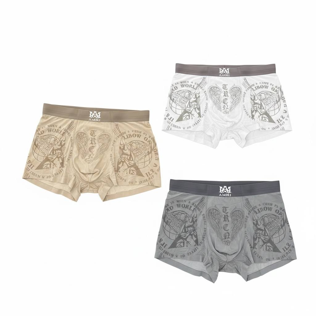 AMIRI Premium Graphic Boxer Briefs Set – Street Luxury Edition 🔥✨
