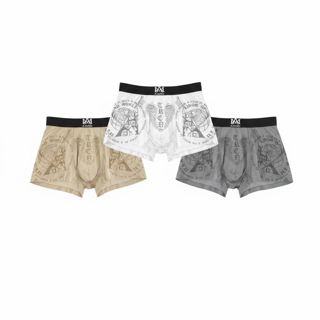 AMIRI Premium Graphic Boxer Briefs Set – Street Luxury Edition 🔥✨