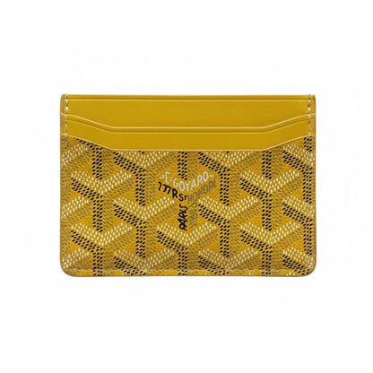 💛 GOYARD Paris Yellow Chevron Card Holder – Made in France 🇫🇷✨