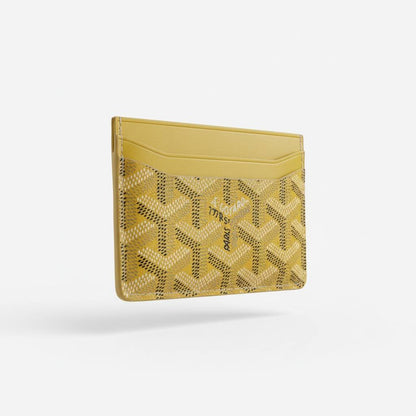 💛 GOYARD Paris Yellow Chevron Card Holder – Made in France 🇫🇷✨