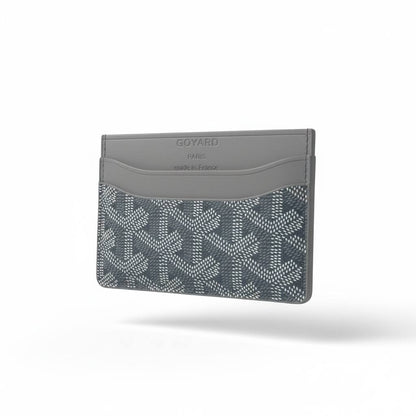 ✨🩶 GOYARD Paris Signature Card Holder – Grey Chevron Classic 🩶✨