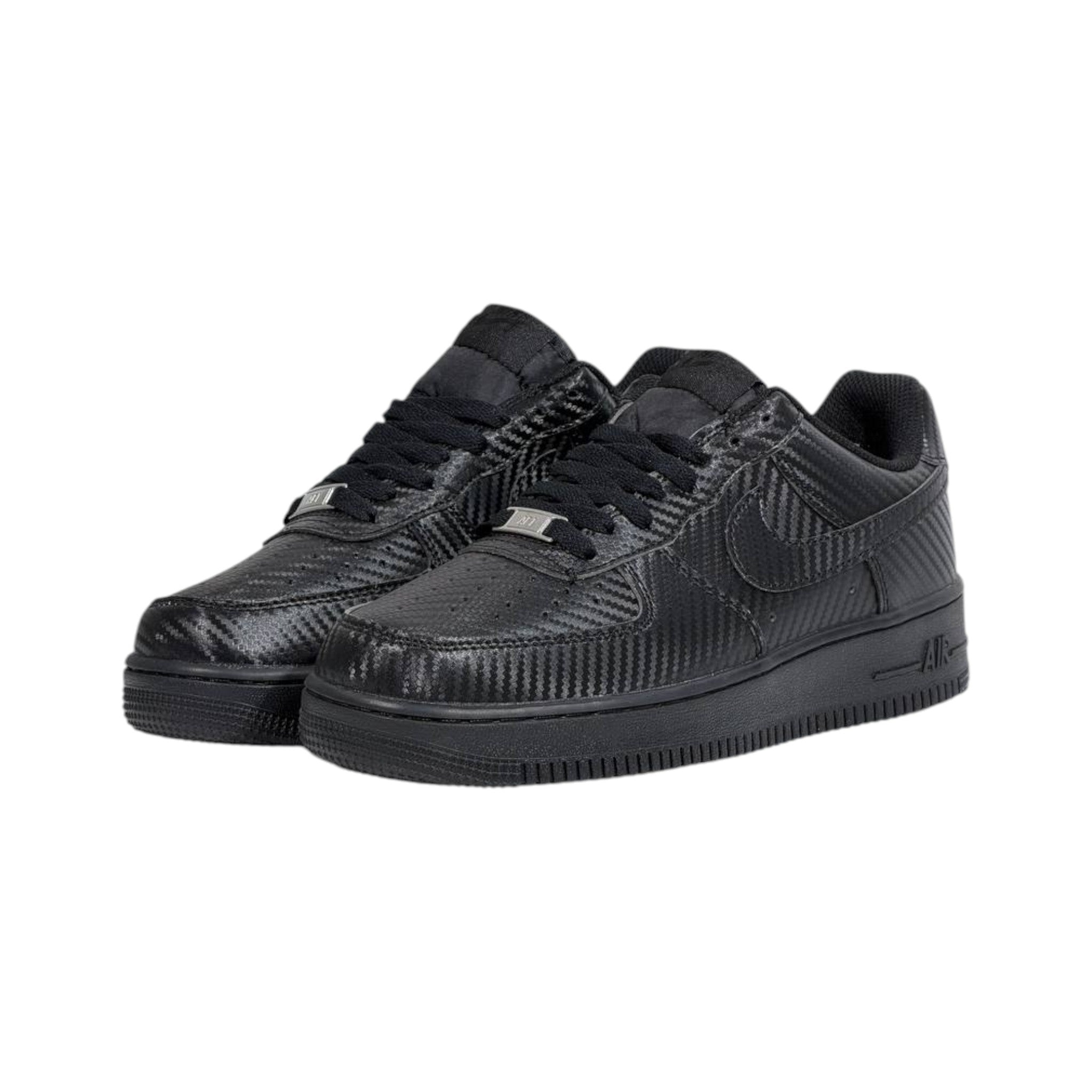 🖤🔥 Nike Air Force 1 Low Carbon Fiber Triple Black Sneakers – Luxury Streetwear Classic Shoes 👟⚡