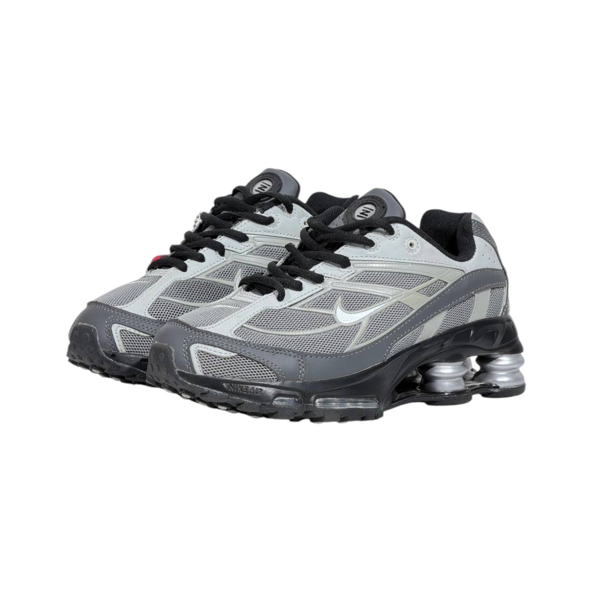 ⚡🩶 Nike Shox R4 Silver Grey Retro Running Sneakers – Y2K Streetwear Cushion Shoes 👟🔥