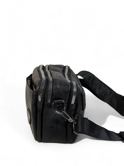 PRADA Black Leather Crossbody Bag 🖤 | Luxury Minimalist Belt Pouch for Everyday Elegance